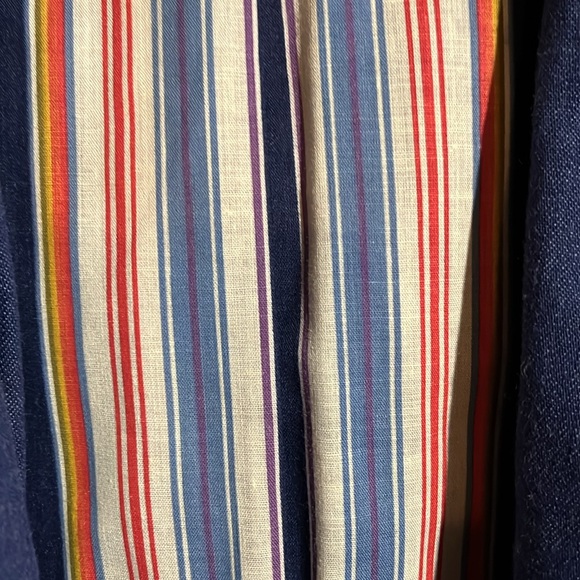 Vintage 1980’s denim cinched waist long jacket with functional pockets/tie-waist - Picture 5 of 13